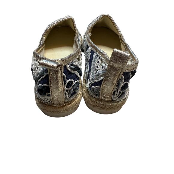 Patrizia by Spring Step Agleam Embroidered Espadrille Flats Blue Gold Boho 38 - Picture 3 of 7